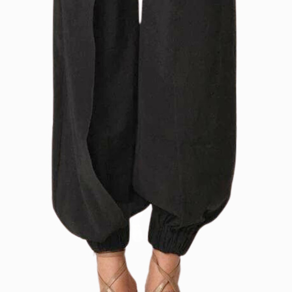 Silvia Tcherassi NWT Raimondo Wide-Leg Flowy Pant with Cinched Ankle in Black XS - Picture 8 of 14